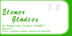 elemer gladics business card